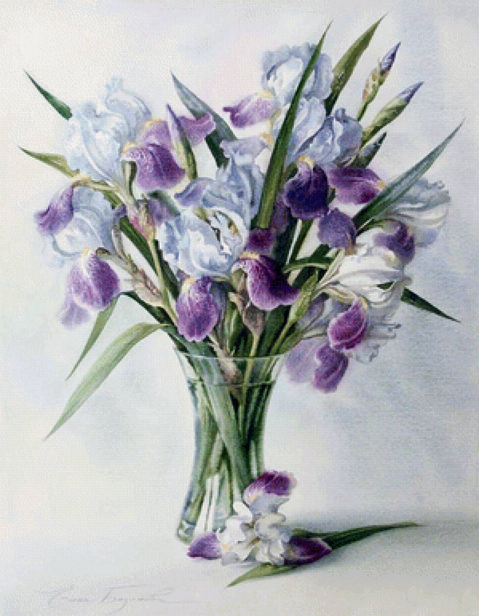 Букет ирисов - цветы - предпросмотр