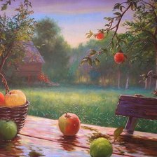 яблоки под дождем