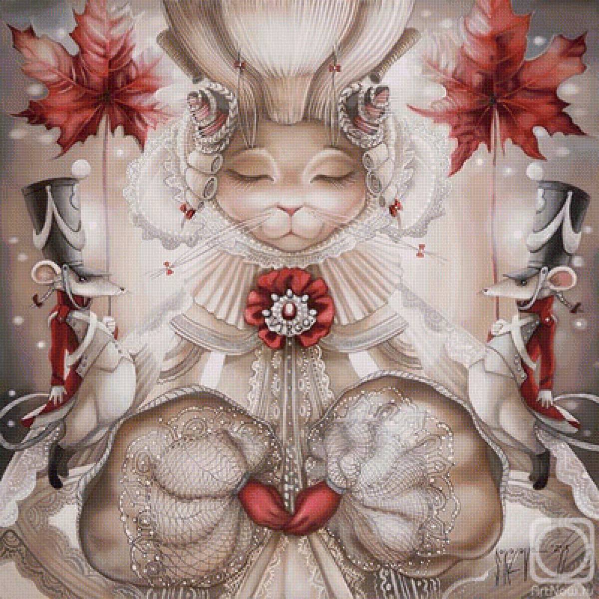 Дева - арт, зодиак, кот, дева, восток - предпросмотр