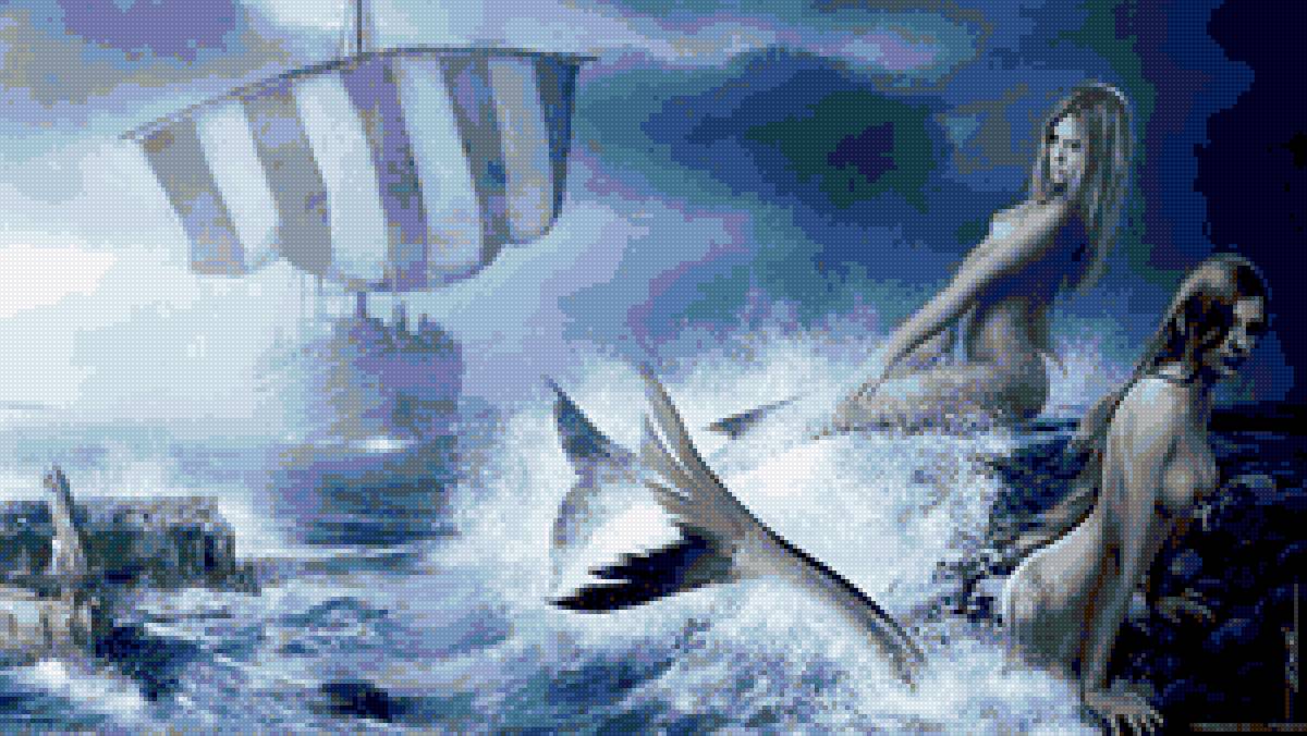 Русалки 6 - русалка море корабль - предпросмотр