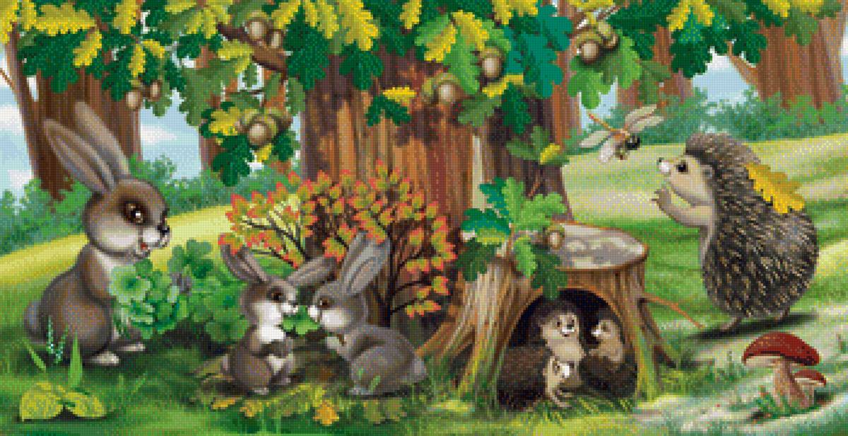 Лесные жители. - сказка, животные, лес - предпросмотр