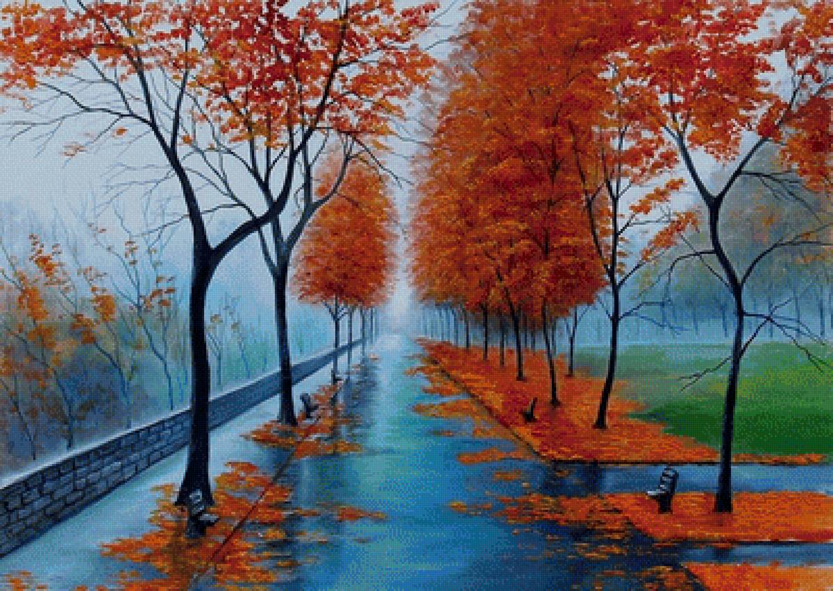 Осень - картина, пейзаж, природа - предпросмотр