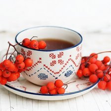 Оригинал схемы вышивки «Чай с рябиной» (№1615162)