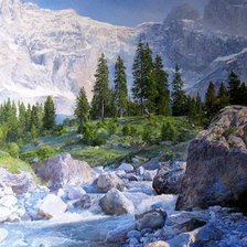 Схема вышивки «Горная река»