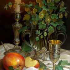 Схема вышивки «ваза с крыжовником»