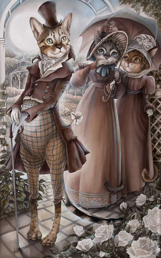 Арт - кот, пара, арт - оригинал