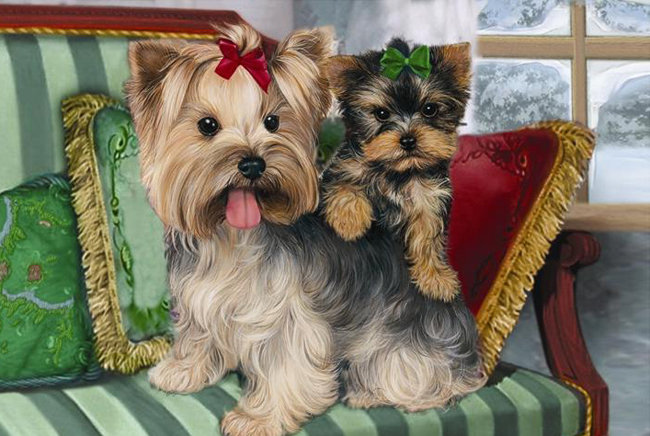 Друзья - картина, собаки - оригинал