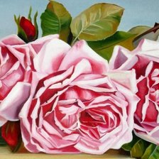 Оригинал схемы вышивки «Розовые розы» (№1619304)