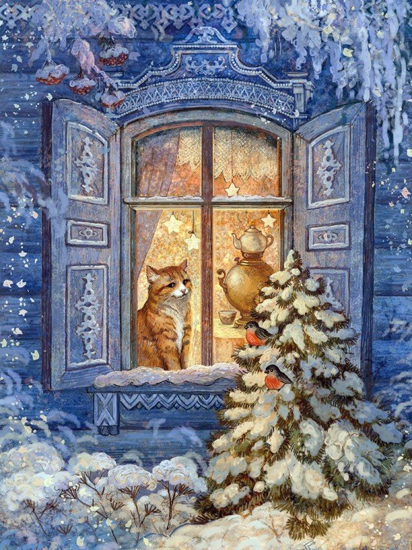 у окошка - природа, зима, пейзаж - оригинал