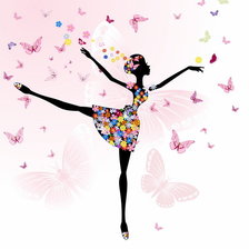 Оригинал схемы вышивки «балерина с цветами» (№1619671)
