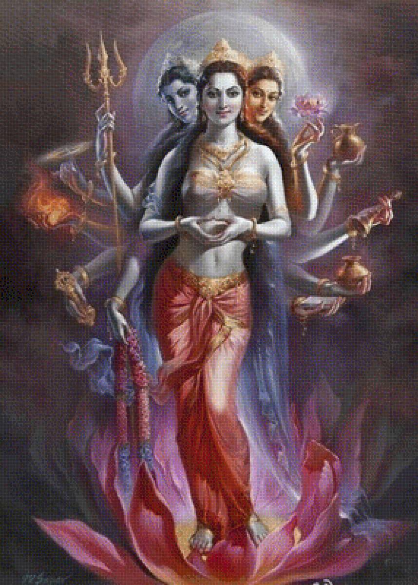 Трио богинь - богини, азия, счастье, шакти, индия, лакшми, удача, восток, боги - предпросмотр