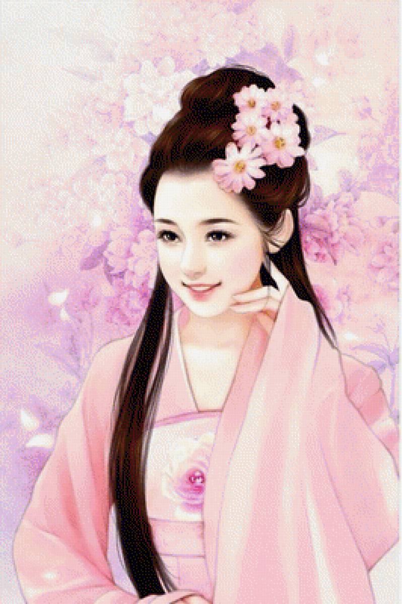 Девушка в розовом - сакура, китай, девушки, китаянка, этника, азия, весна, восток - предпросмотр