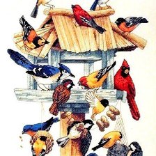 Схема вышивки «ptasia stołówka»