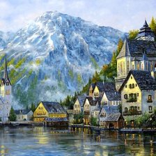 Схема вышивки «Прибрежный городок»