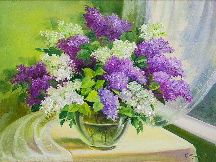 сирень - ваза, букет - оригинал