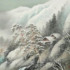 Схема вышивки «зима в горах»