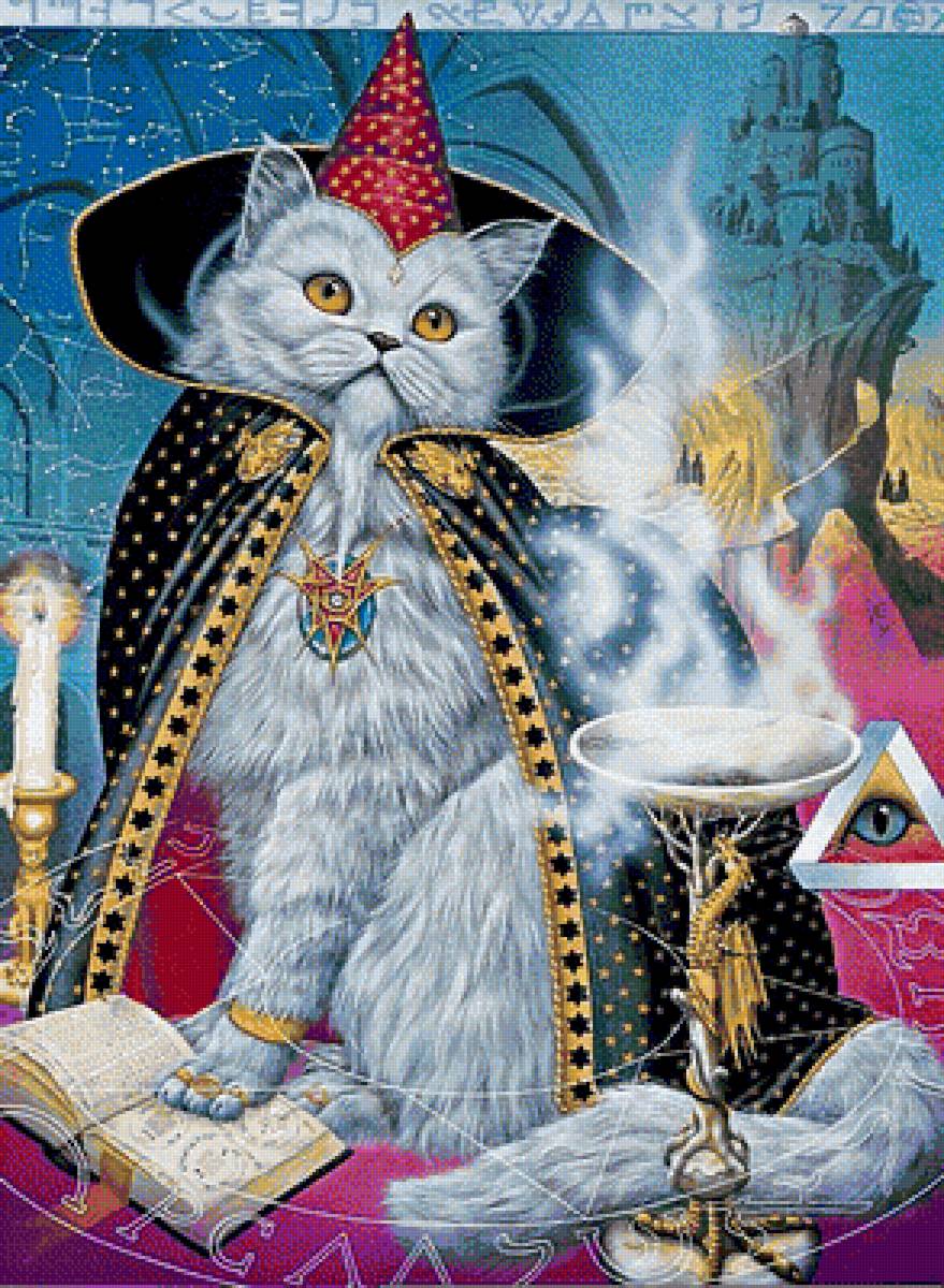 Кот учёный... - магия, животные, кот, сказка - предпросмотр