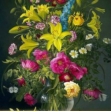 Схема вышивки «váza,kvety»