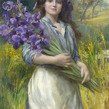 Схема вышивки «dziewczyna z irysami»