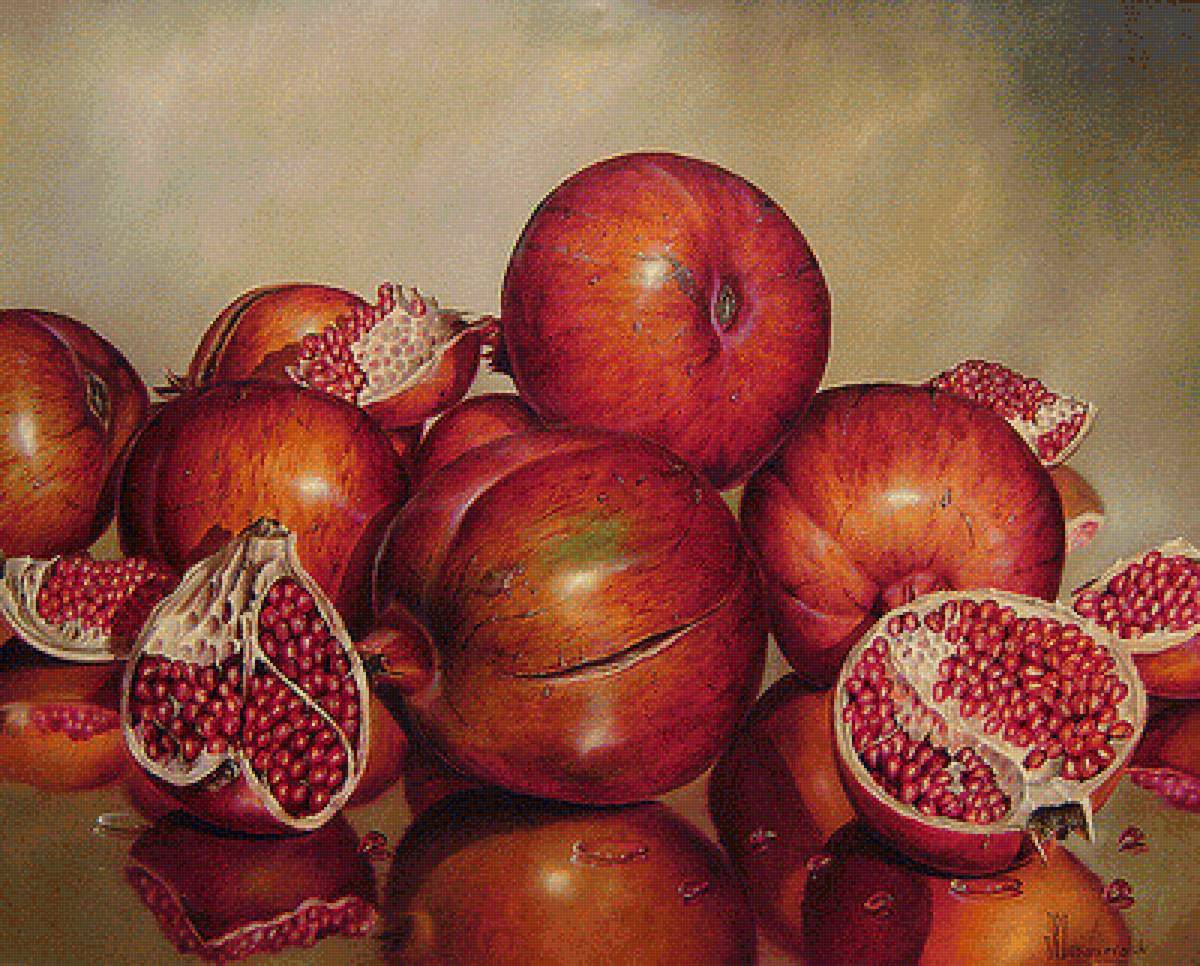 Гранаты - натюрморт - предпросмотр