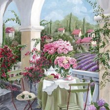 Схема вышивки «на террасе»