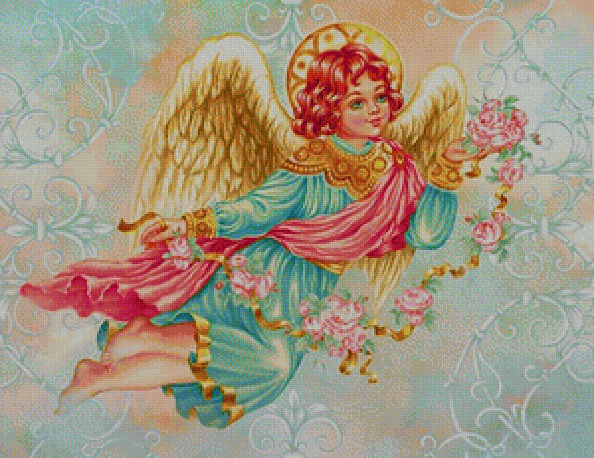 Ангелок - вышивка крестиком - предпросмотр