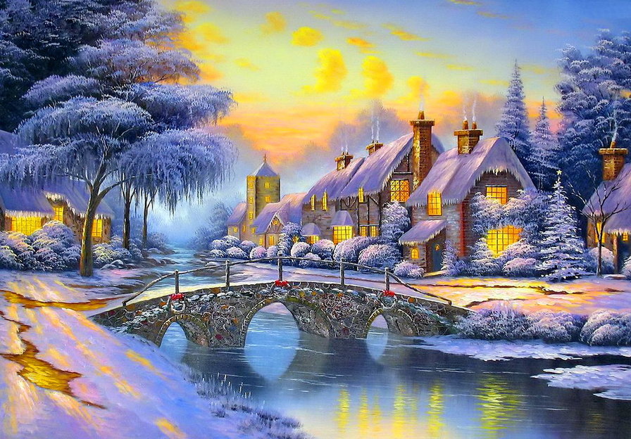 Зимняя сказка - вышивка крестиком - оригинал