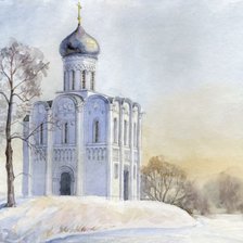 Схема вышивки «Зима на Нерли»