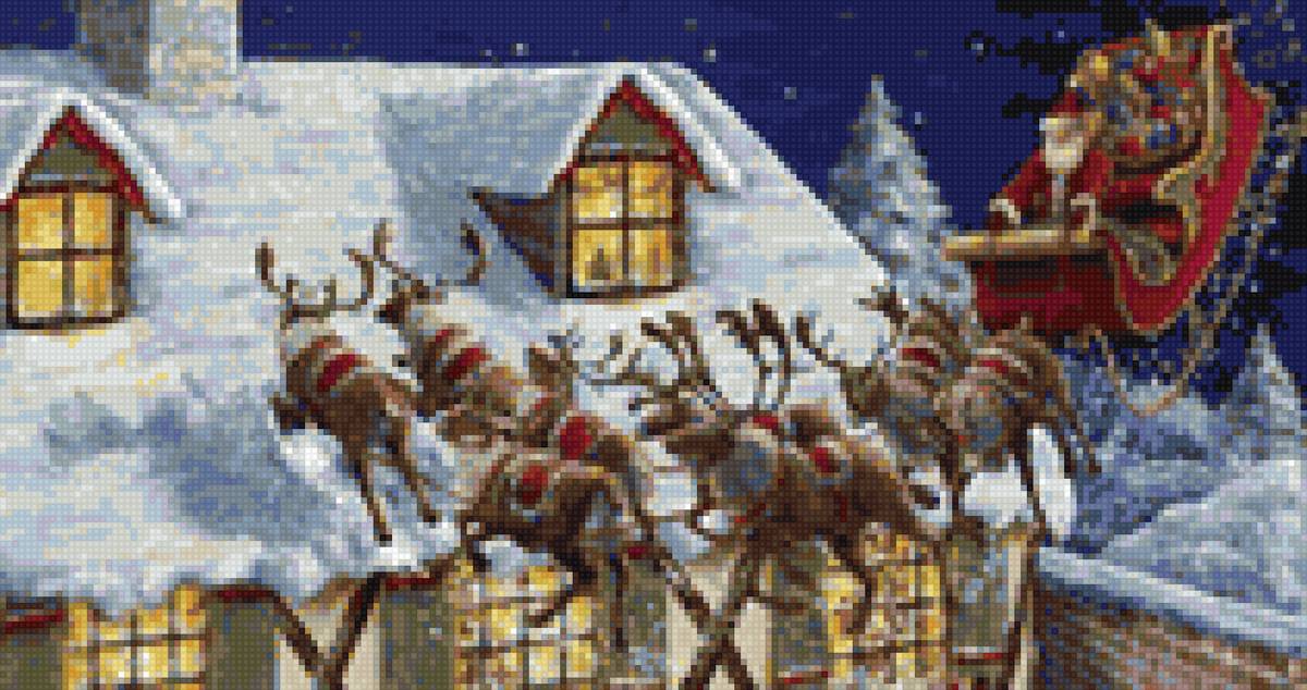 новий рік - олень, санта - предпросмотр