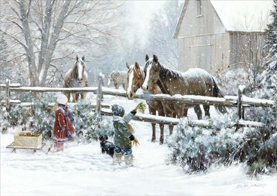 зимняя картина - картина, зима, пейзаж - оригинал