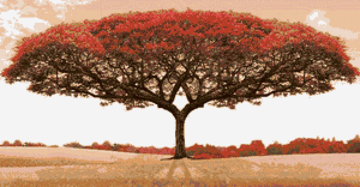 Красное дерево любви - красное дерево, ветвистое, дерево любви, любовное дерево, дерево - предпросмотр