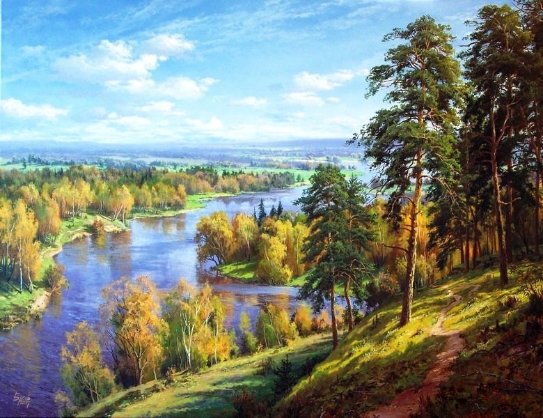Родной край - река, даль, природа, лес, пейзаж - оригинал