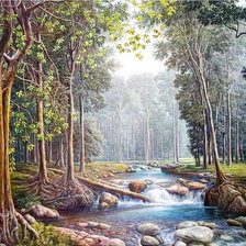 ручей в лесу