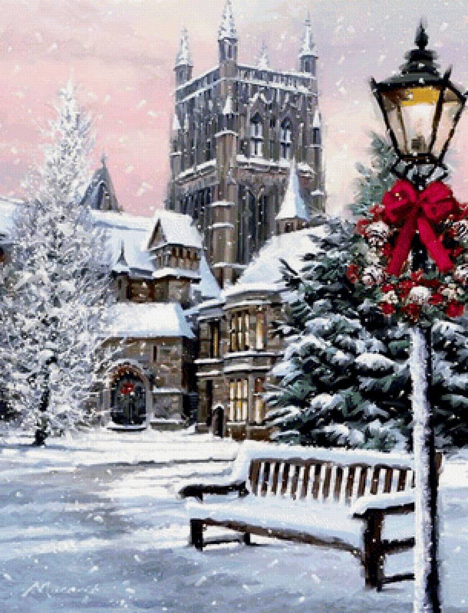 зимняя картина - природа, пейзаж, зима - предпросмотр