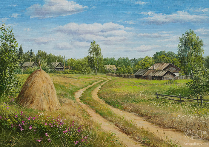 летом в деревне - природа, деревня, пейзаж - оригинал