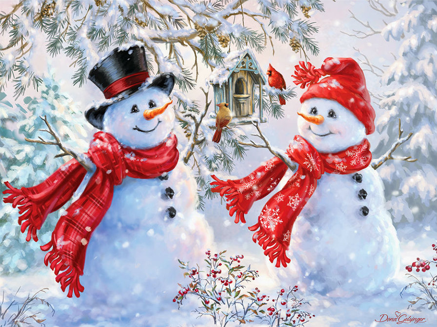 Новый год - снеговики - оригинал