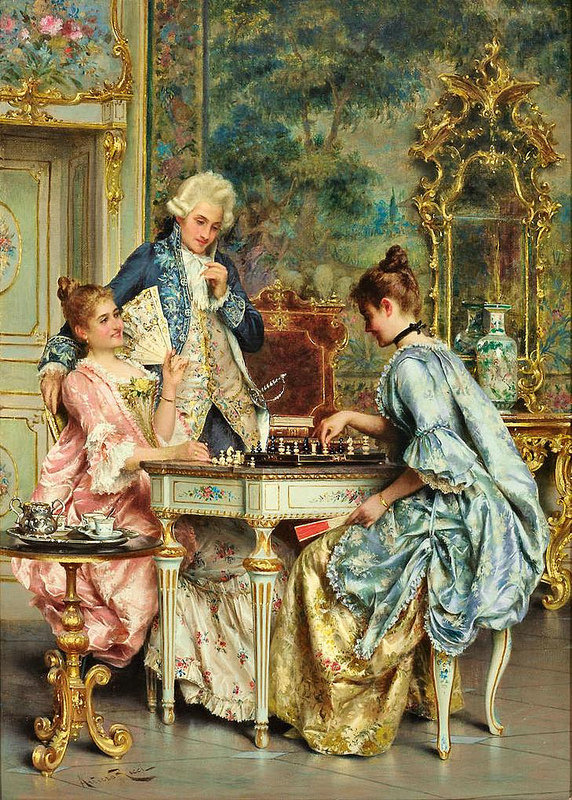 игра в шахматы артур риччи - картины известных художников, люди - оригинал