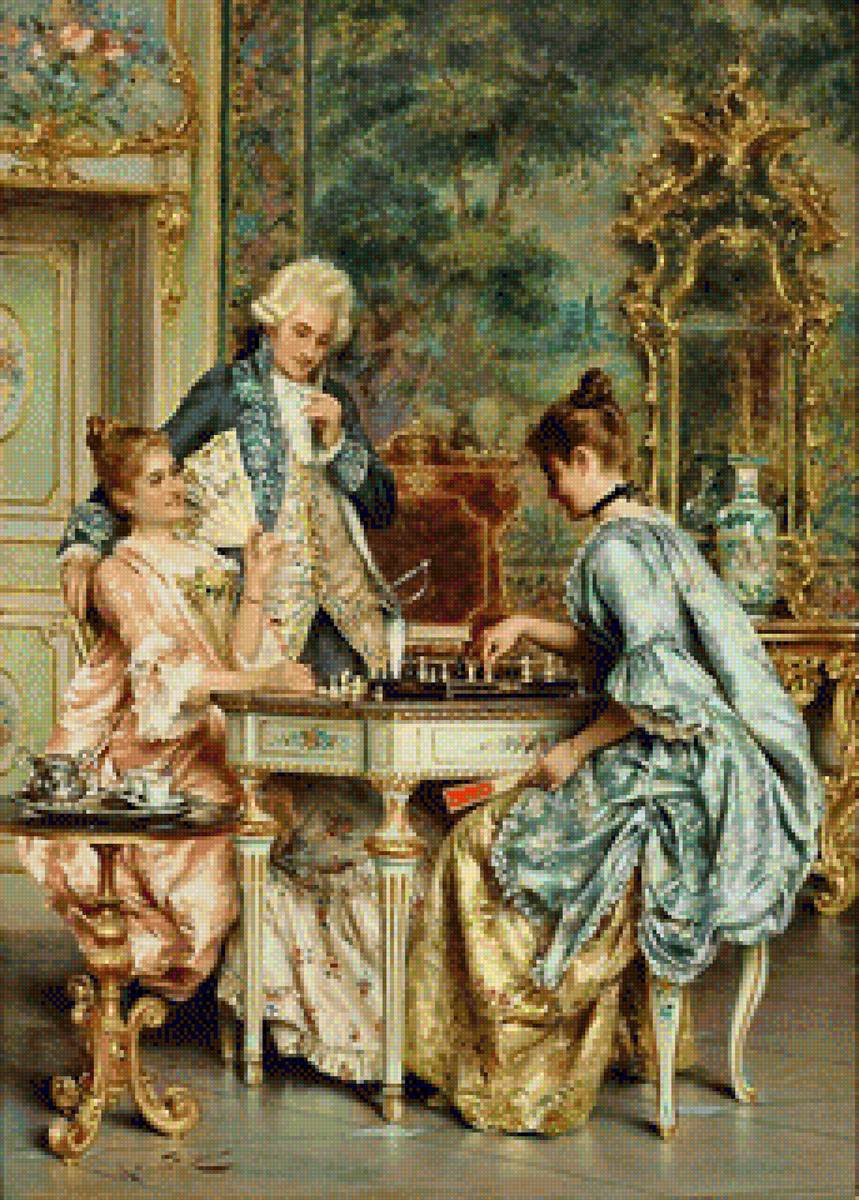 игра в шахматы артур риччи - люди, картины известных художников - предпросмотр