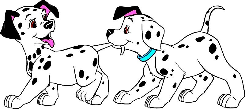 2 dalmatins - схема крестиком, щенок, два далматинца, собака, далматинец - оригинал