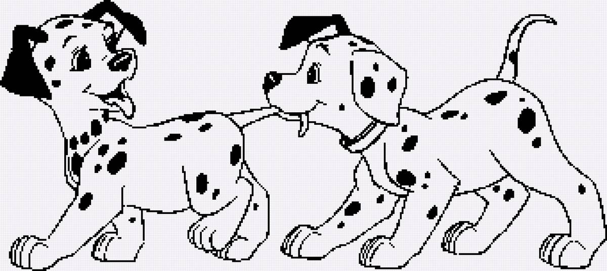 2 dalmatins - щенок, два далматинца, схема крестиком, далматинец, собака - предпросмотр