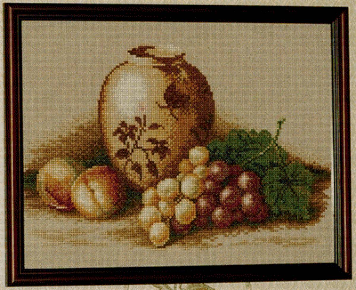 персик и виноград - натюрморт - предпросмотр