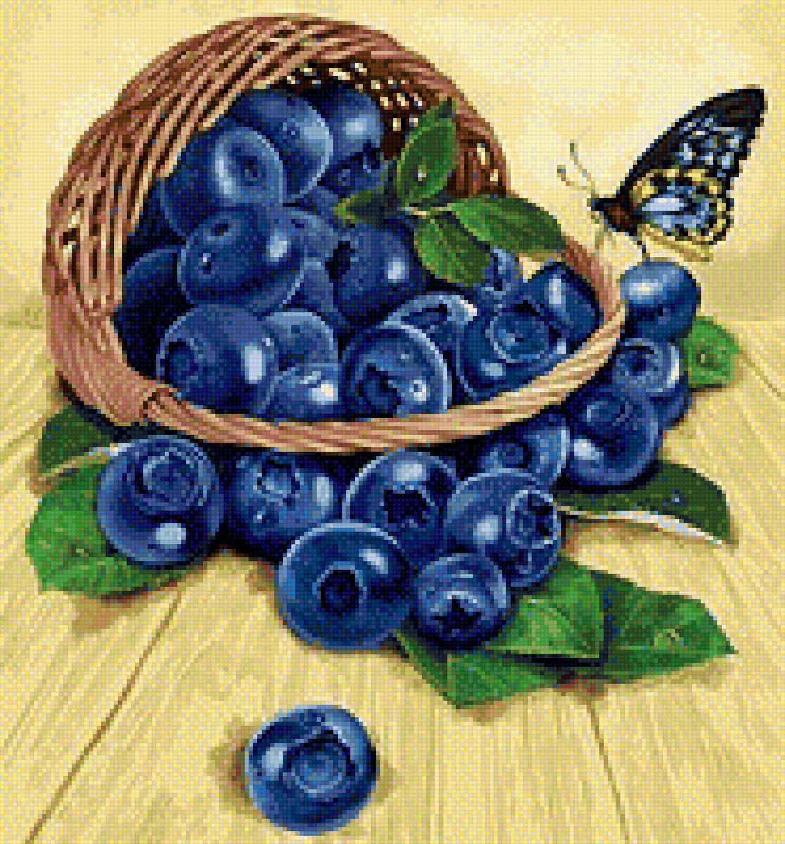 Черника - фрукты, ягода, корзина - предпросмотр