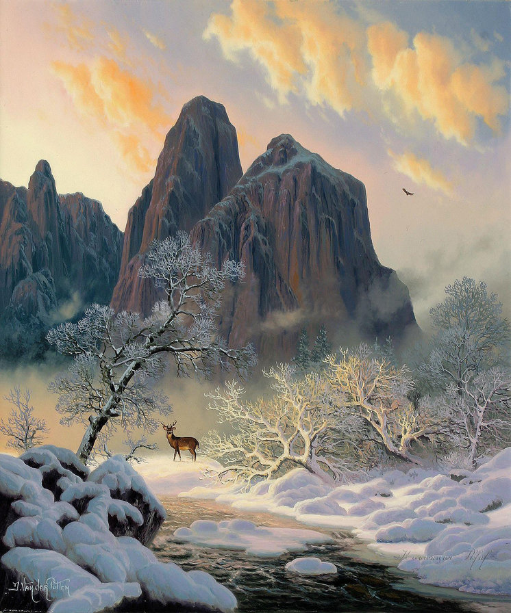 зимой в горах - пейзаж, природа, зима - оригинал