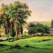 Схема вышивки «деревня»