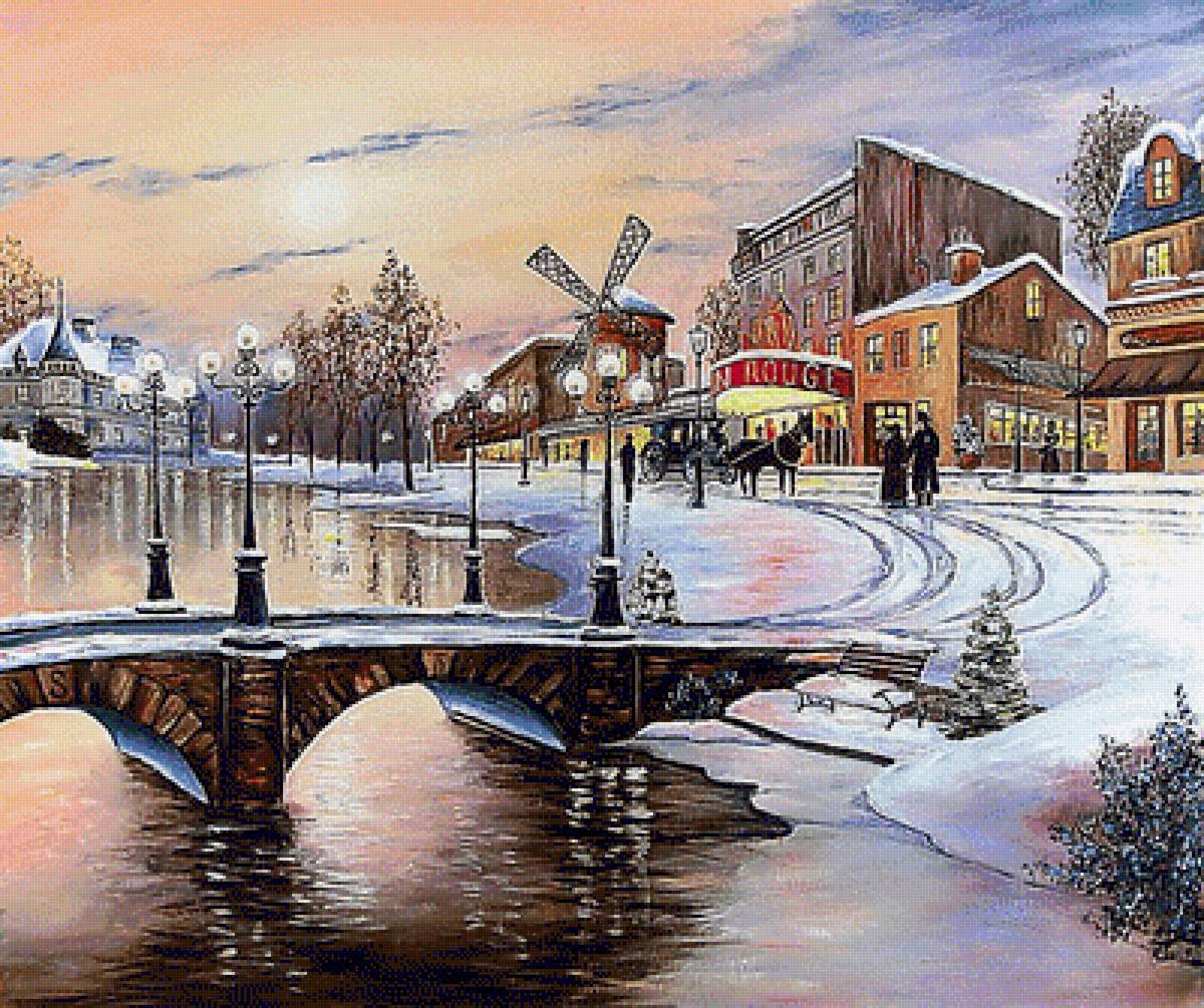 Прогулка по Парижу. - пейзаж, живопись. - предпросмотр