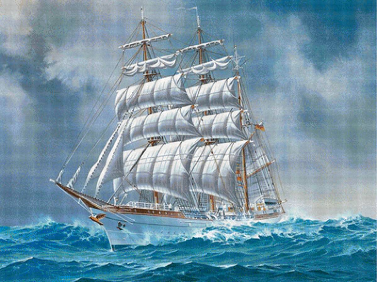 Парусник - корабль, море - предпросмотр