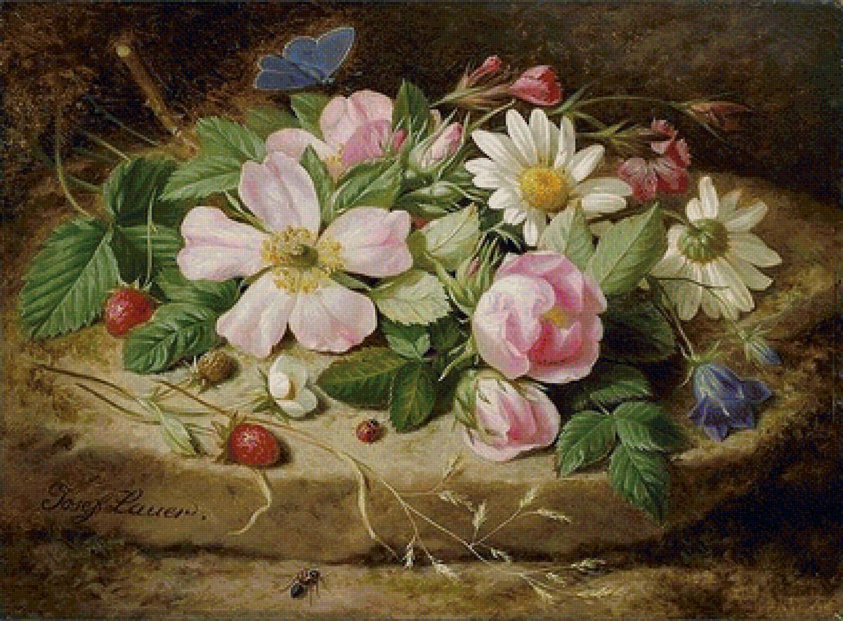 Натюрморт - муравей, цветы - предпросмотр