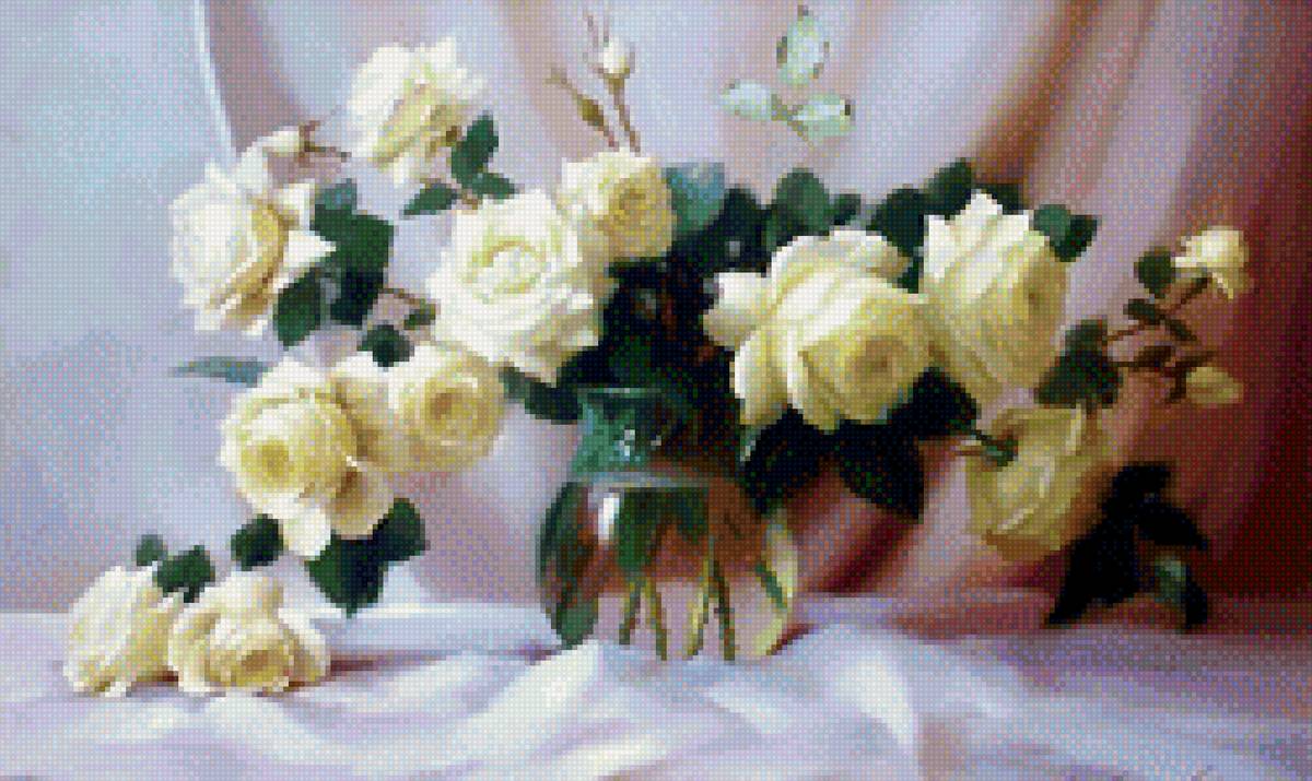 Белые розы - предпросмотр