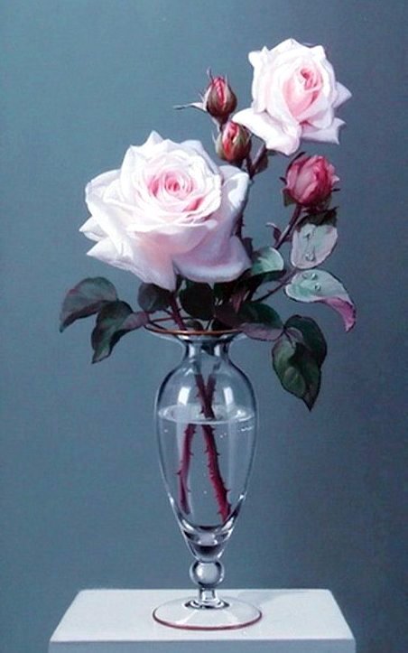 Розы в вазе - цветы, розы - оригинал