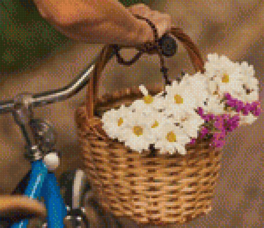 ромашки - ромашки, корзина, велосипед - предпросмотр